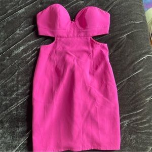 pink mini dress strapless